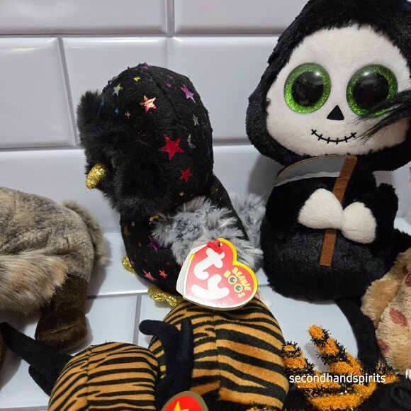 Halloween Ty Beanie Boos Spiders, Howl, Grim, Buckwheat, Hyde - Picture 6 of 8